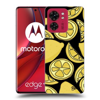 Picasee silikonowe czarne etui na Motorola Edge 40 - Lemon
