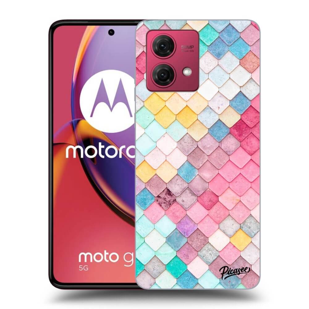 Picasee silikonowe czarne etui na Motorola Moto G84 5G - Colorful roof