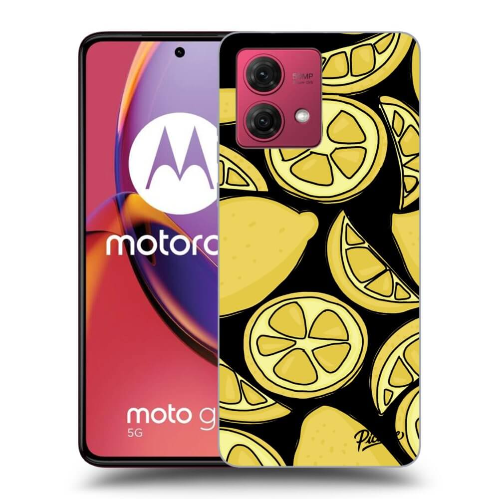 Picasee silikonowe czarne etui na Motorola Moto G84 5G - Lemon