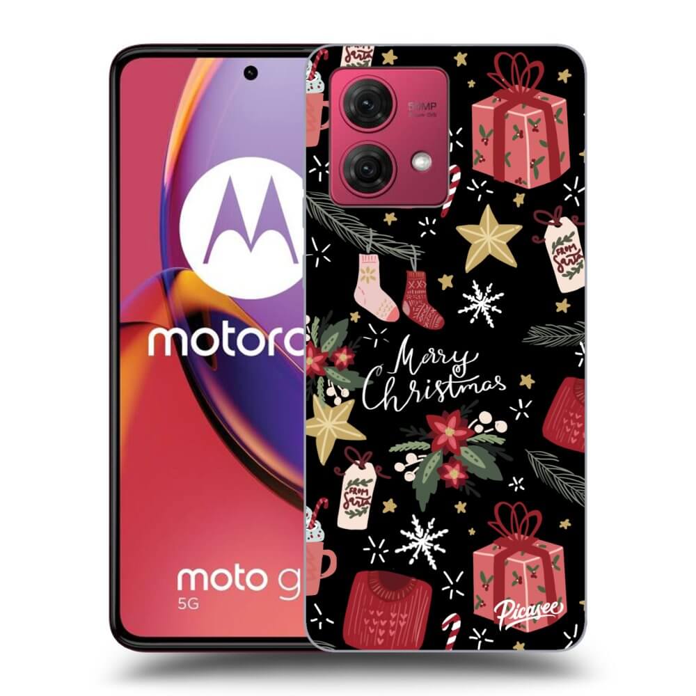 Picasee silikonowe czarne etui na Motorola Moto G84 5G - Christmas