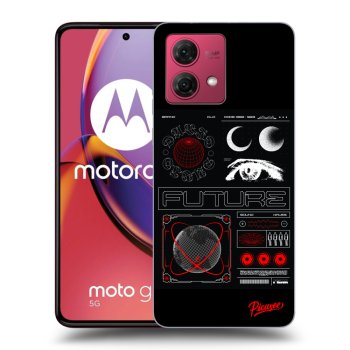 Picasee silikonowe czarne etui na Motorola Moto G84 5G - WAVES