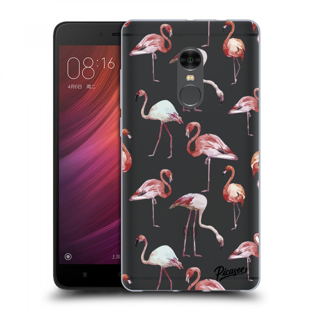 Picasee silikonowe przeźroczyste etui na Xiaomi Redmi Note 4 Global LTE - Flamingos