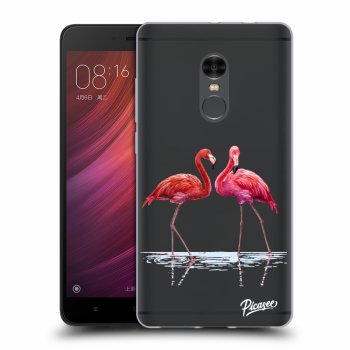 Picasee silikonowe przeźroczyste etui na Xiaomi Redmi Note 4 Global LTE - Flamingos couple