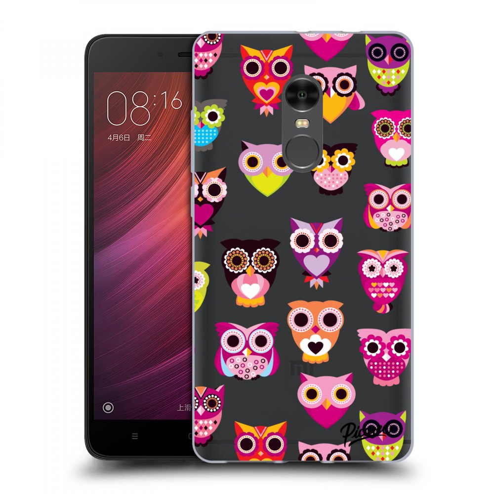 Picasee silikonowe przeźroczyste etui na Xiaomi Redmi Note 4 Global LTE - Owls