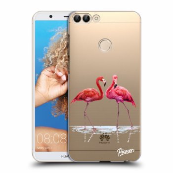 Picasee silikonowe przeźroczyste etui na Huawei P Smart - Flamingos couple