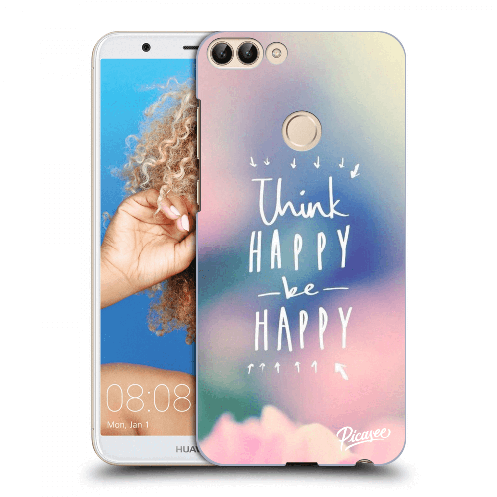 Picasee silikonowe przeźroczyste etui na Huawei P Smart - Think happy be happy