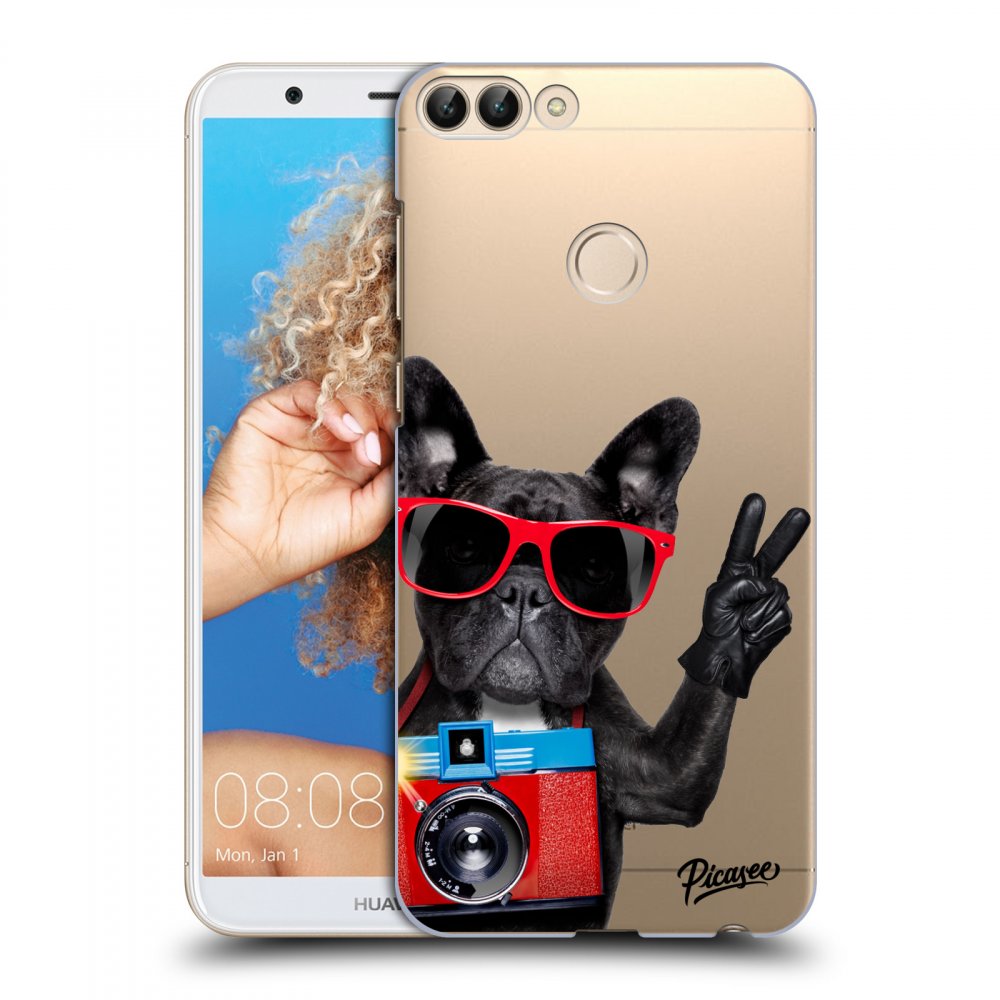 Picasee silikonowe przeźroczyste etui na Huawei P Smart - French Bulldog