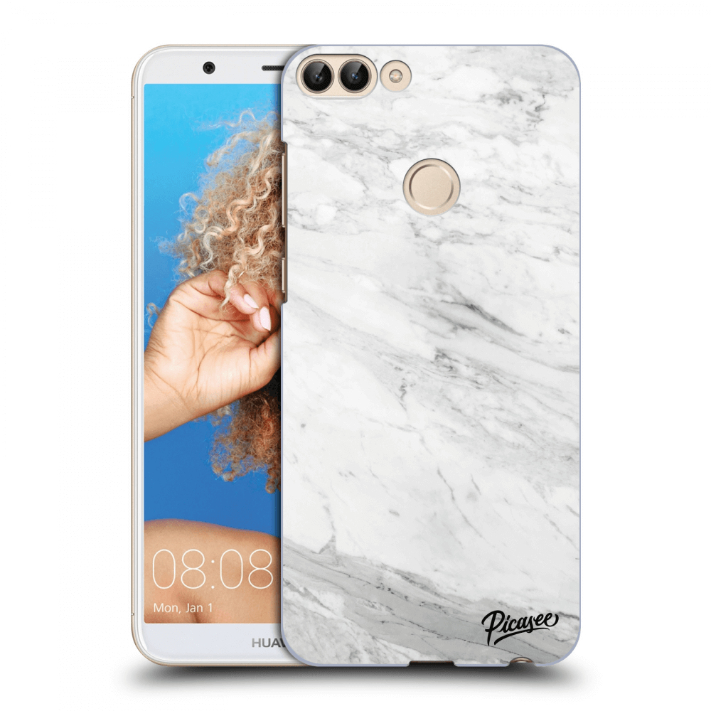 Picasee silikonowe przeźroczyste etui na Huawei P Smart - White marble
