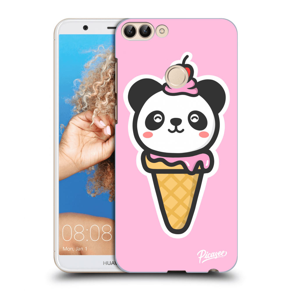 Picasee silikonowe czarne etui na Huawei P Smart - Ice Cream Panda