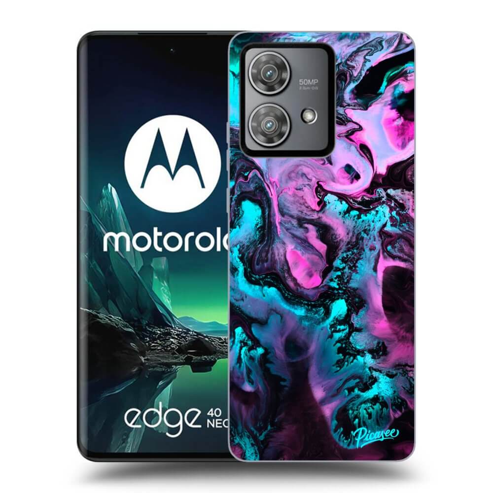 Picasee silikonowe czarne etui na Motorola Edge 40 Neo - Lean