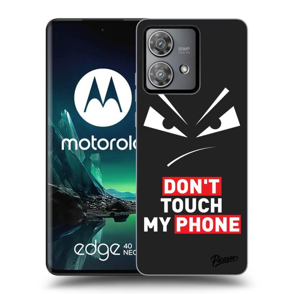 Picasee silikonowe czarne etui na Motorola Edge 40 Neo - Evil Eye - Transparent
