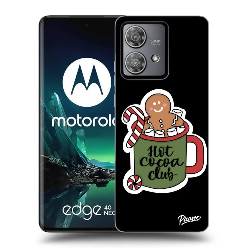 Picasee silikonowe czarne etui na Motorola Edge 40 Neo - Hot Cocoa Club