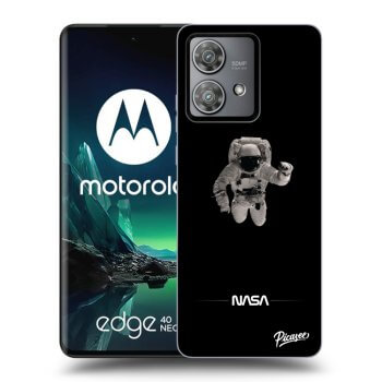 Picasee silikonowe czarne etui na Motorola Edge 40 Neo - Astronaut Minimal