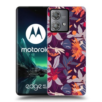 Etui na Motorola Edge 40 Neo - Purple Leaf