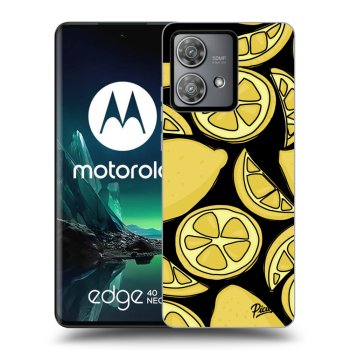 Picasee silikonowe czarne etui na Motorola Edge 40 Neo - Lemon
