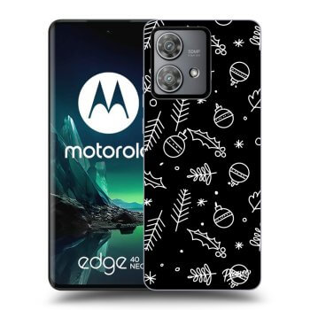 Picasee silikonowe czarne etui na Motorola Edge 40 Neo - Mistletoe