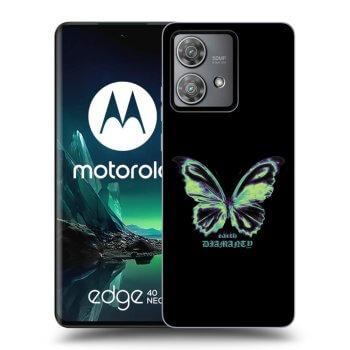 Picasee silikonowe czarne etui na Motorola Edge 40 Neo - Diamanty Blue