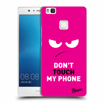 Picasee silikonowe czarne etui na Huawei P9 Lite - Angry Eyes - Pink