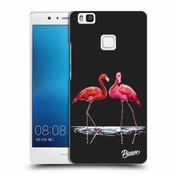 Picasee silikonowe czarne etui na Huawei P9 Lite - Flamingos couple