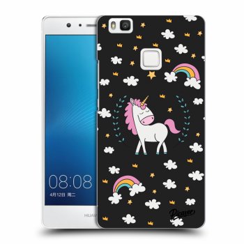Picasee silikonowe czarne etui na Huawei P9 Lite - Unicorn star heaven