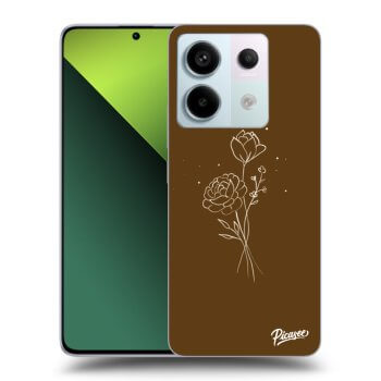 Etui na Xiaomi Redmi Note 13 Pro 5G - Brown flowers