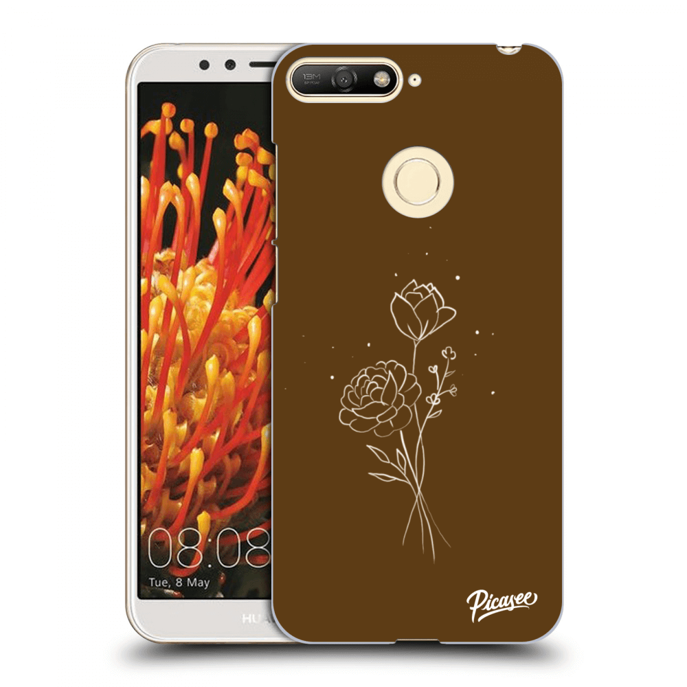 Picasee ULTIMATE CASE pro Huawei Y6 Prime 2018 - Brown flowers