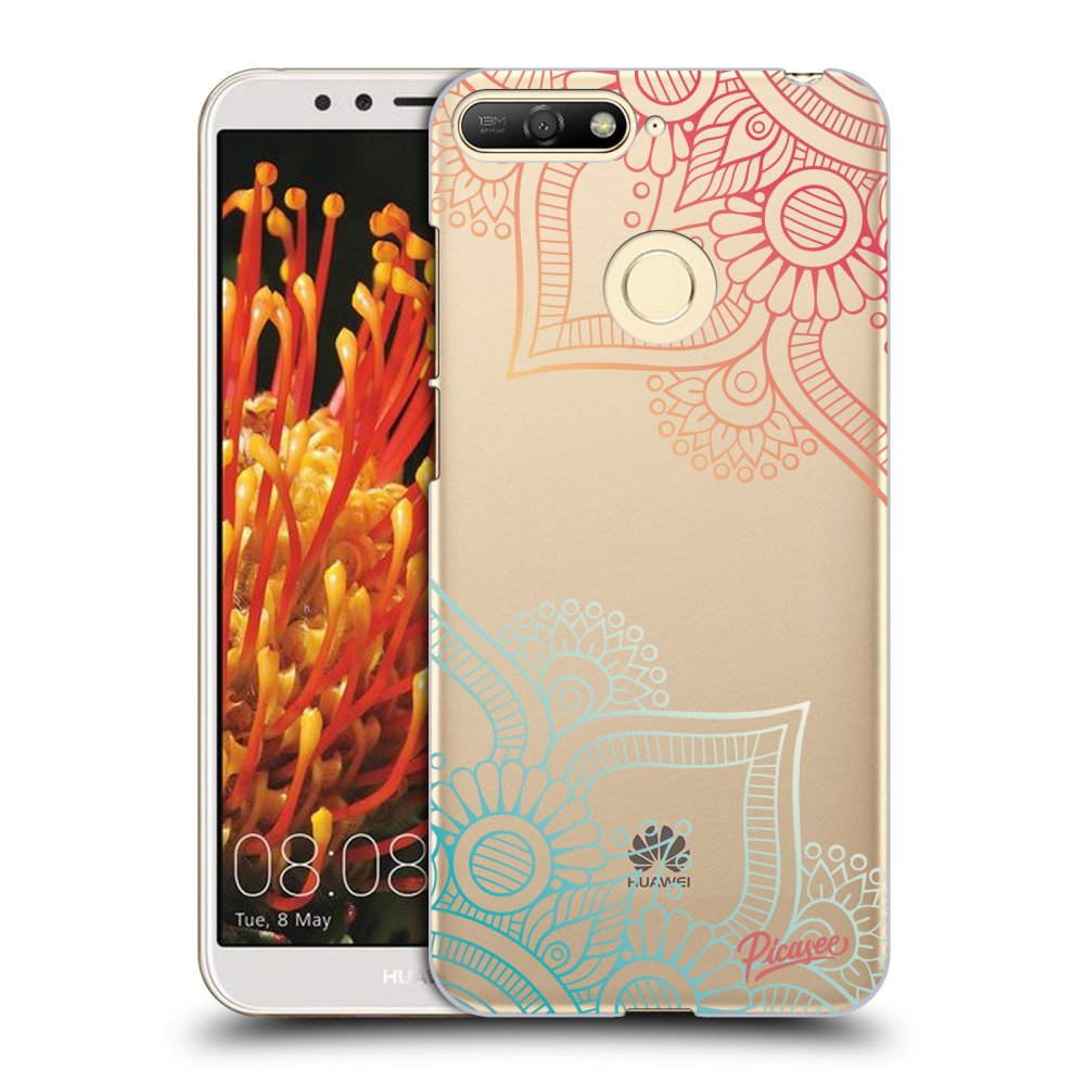 Picasee silikonowe przeźroczyste etui na Huawei Y6 Prime 2018 - Flowers pattern