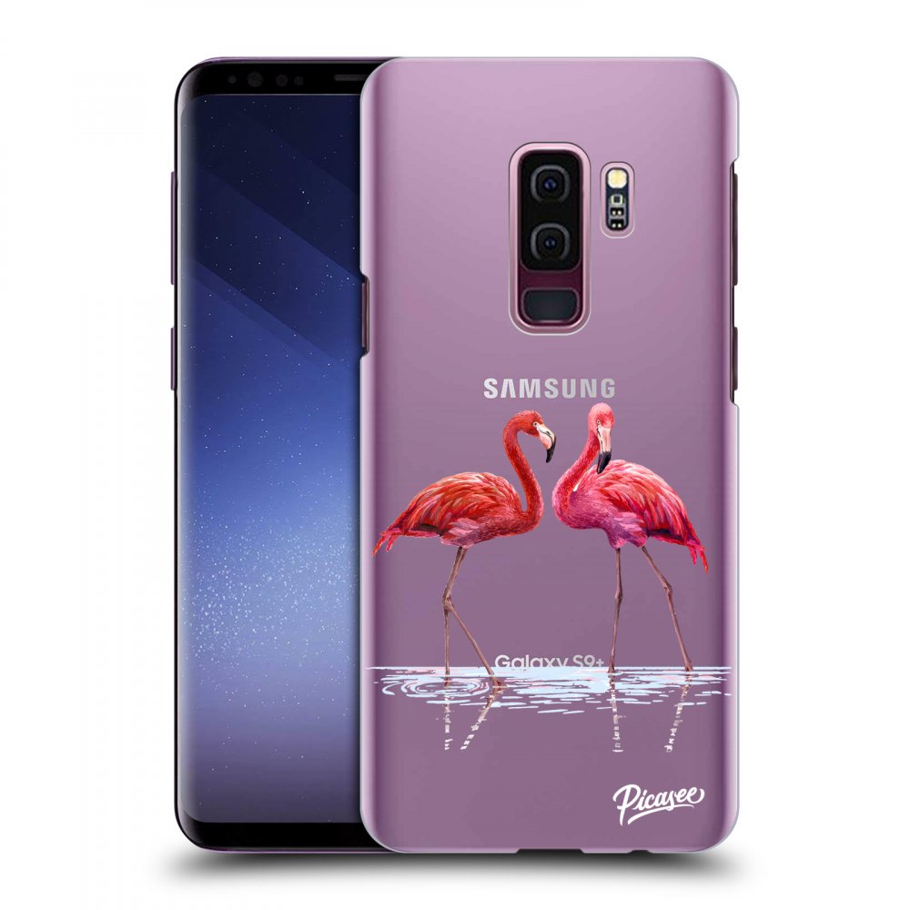 Picasee silikonowe przeźroczyste etui na Samsung Galaxy S9 Plus G965F - Flamingos couple