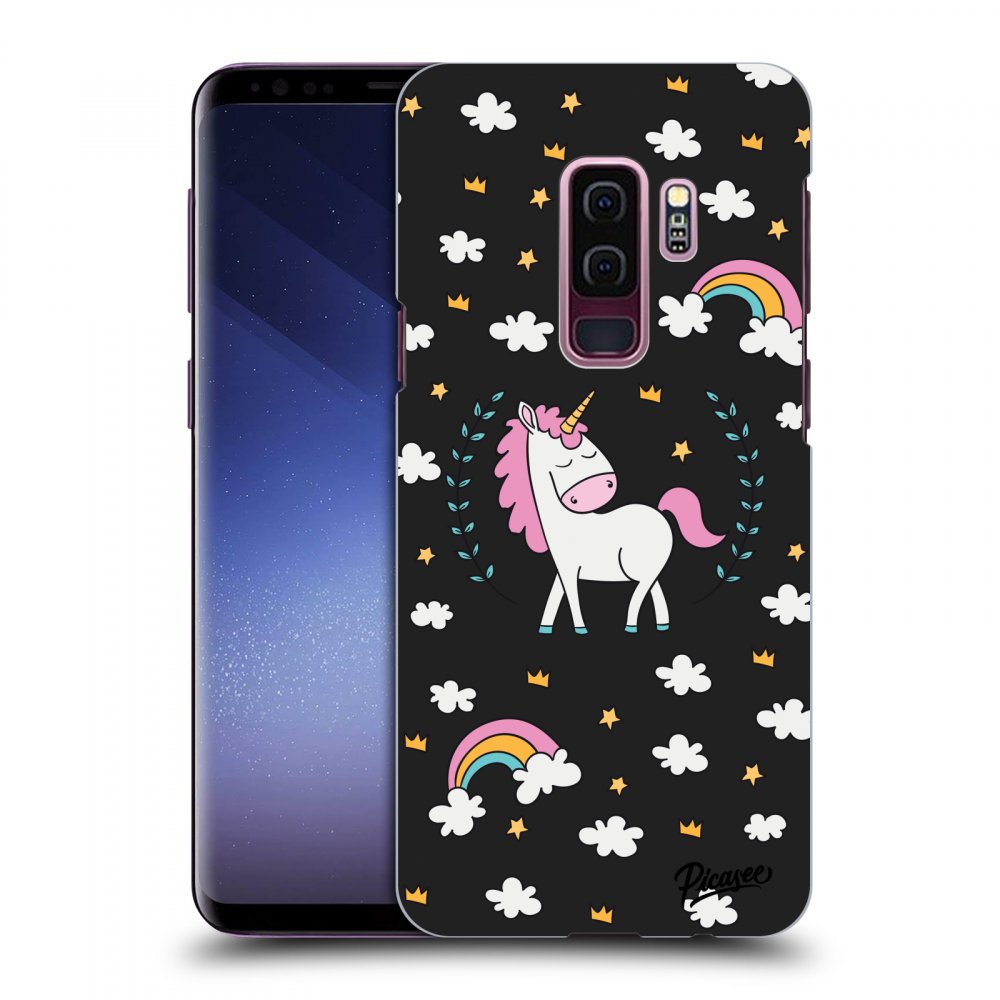 Picasee silikonowe czarne etui na Samsung Galaxy S9 Plus G965F - Unicorn star heaven