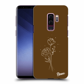 Picasee silikonowe czarne etui na Samsung Galaxy S9 Plus G965F - Brown flowers