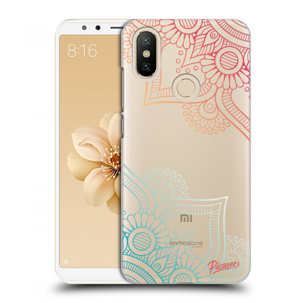 Picasee silikonowe przeźroczyste etui na Xiaomi Mi A2 - Flowers pattern
