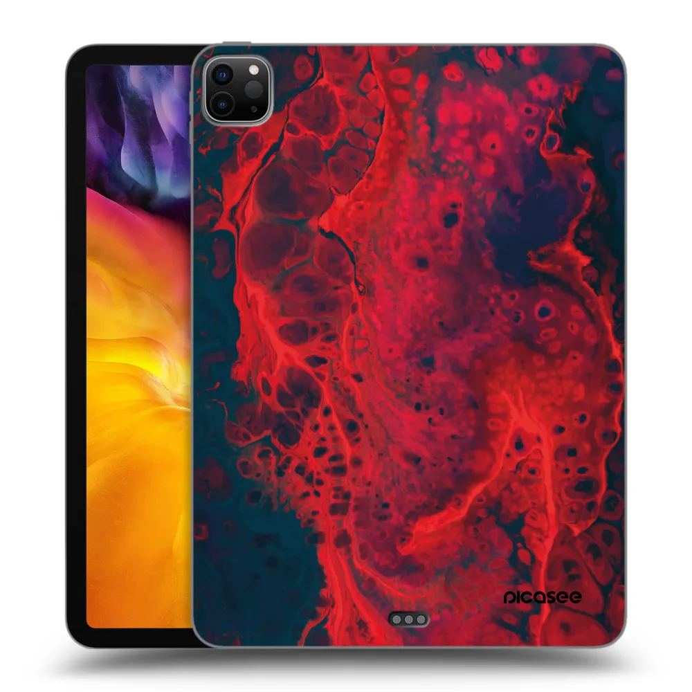 Picasee silikonowe czarne etui na Apple iPad Pro 11" 2024 (7.gen.) - Organic red