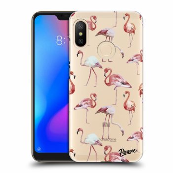 Picasee silikonowe przeźroczyste etui na Xiaomi Mi A2 Lite - Flamingos