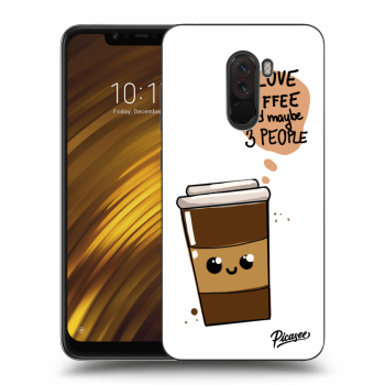 Picasee silikonowe przeźroczyste etui na Xiaomi Pocophone F1 - Cute coffee