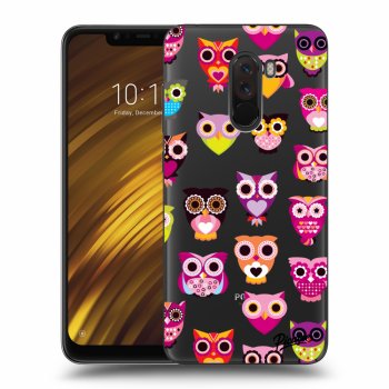 Picasee silikonowe przeźroczyste etui na Xiaomi Pocophone F1 - Owls
