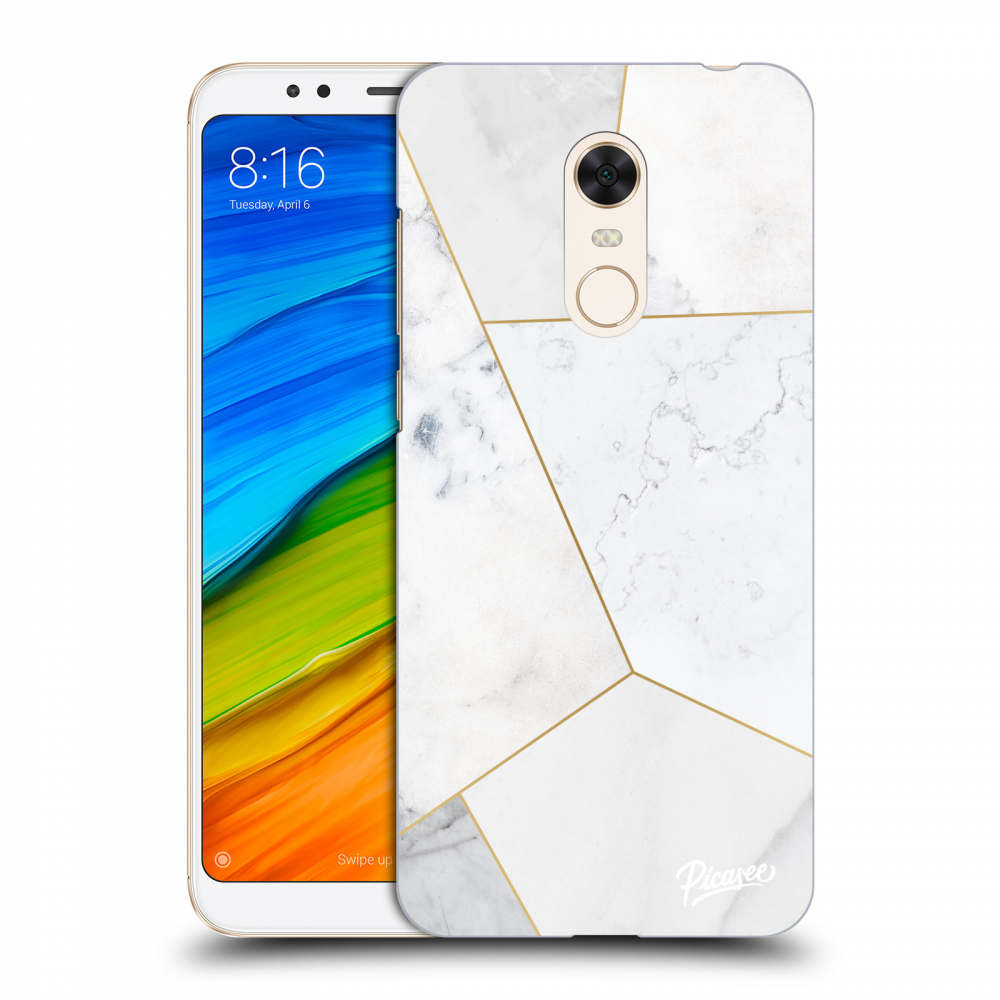 Picasee silikonowe przeźroczyste etui na Xiaomi Redmi 5 Plus Global - White tile