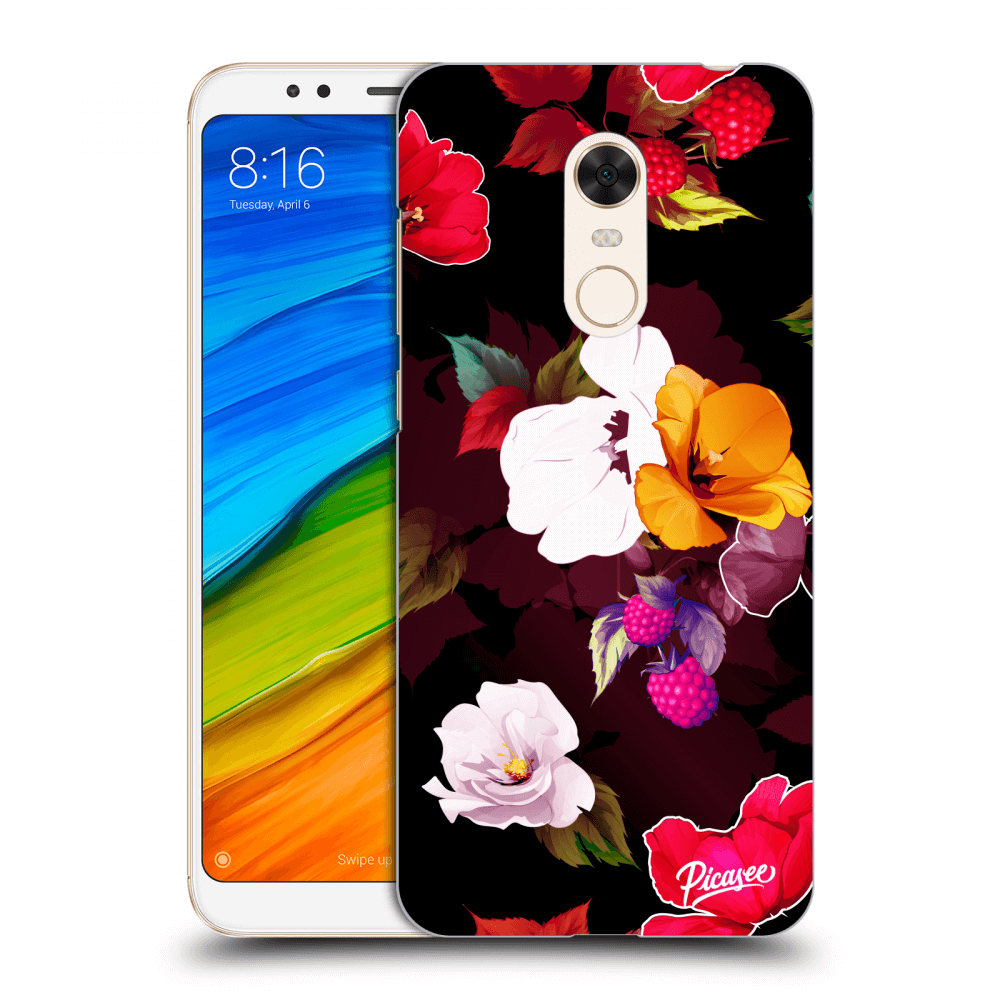 Picasee silikonowe przeźroczyste etui na Xiaomi Redmi 5 Plus Global - Flowers and Berries