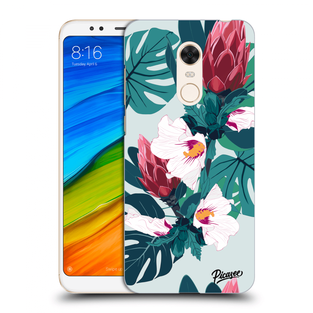 Picasee silikonowe przeźroczyste etui na Xiaomi Redmi 5 Plus Global - Rhododendron