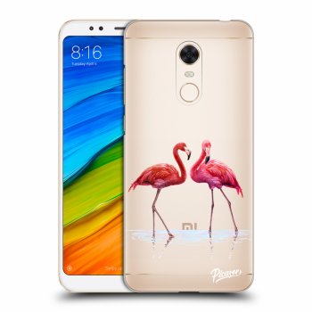 Picasee silikonowe przeźroczyste etui na Xiaomi Redmi 5 Plus Global - Flamingos couple