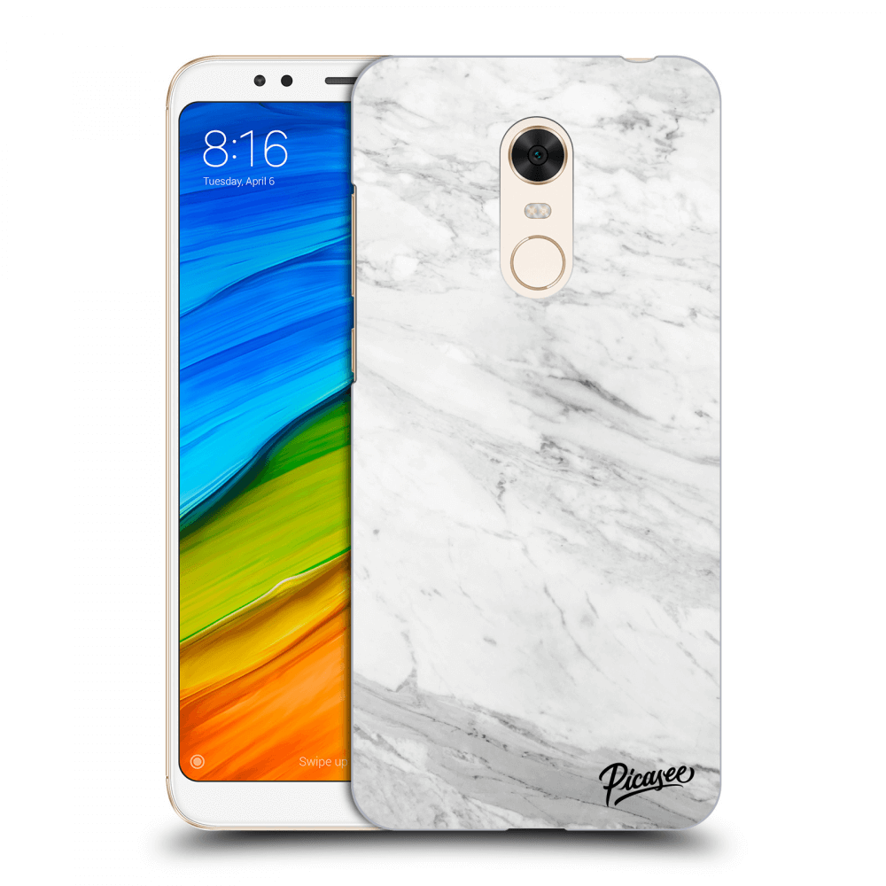 Picasee silikonowe przeźroczyste etui na Xiaomi Redmi 5 Plus Global - White marble
