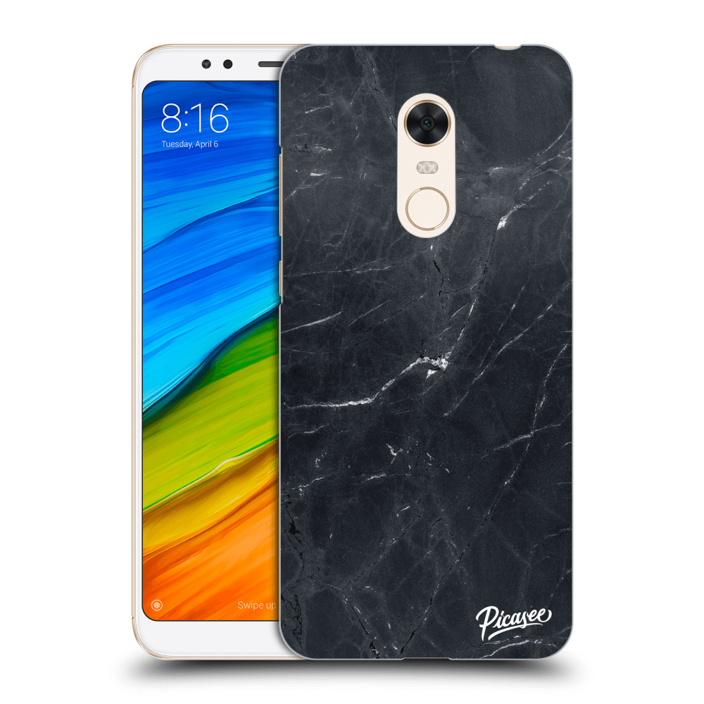 Picasee silikonowe przeźroczyste etui na Xiaomi Redmi 5 Plus Global - Black marble