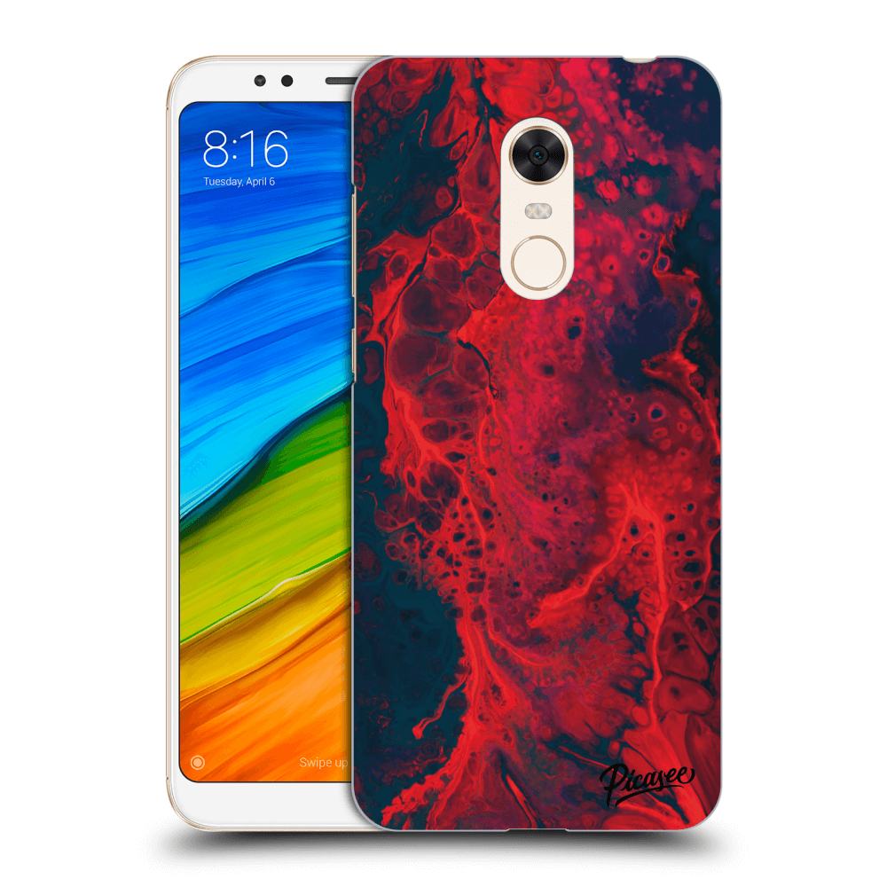 Picasee silikonowe przeźroczyste etui na Xiaomi Redmi 5 Plus Global - Organic red