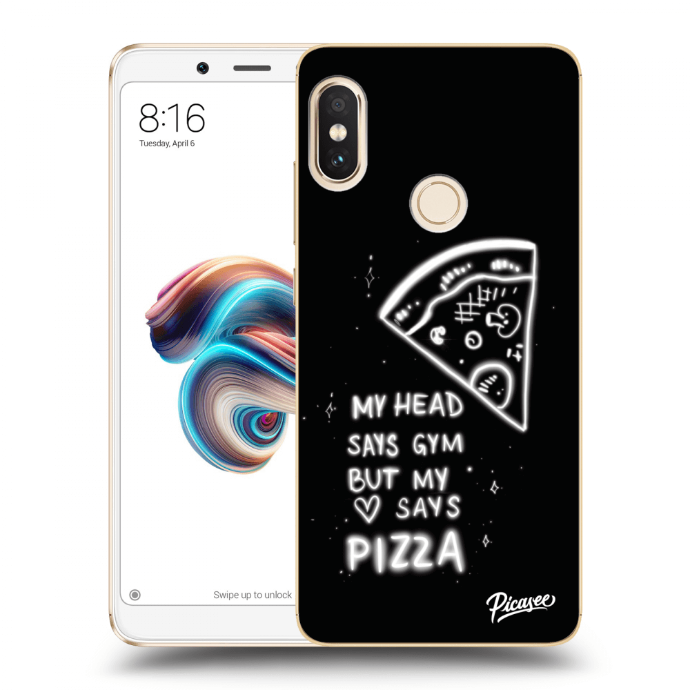 Picasee silikonowe przeźroczyste etui na Xiaomi Redmi Note 5 Global - Pizza