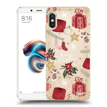 Picasee silikonowe przeźroczyste etui na Xiaomi Redmi Note 5 Global - Christmas