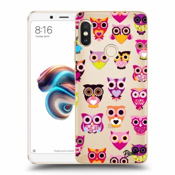 Picasee silikonowe przeźroczyste etui na Xiaomi Redmi Note 5 Global - Owls