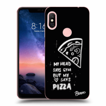 Picasee silikonowe czarne etui na Xiaomi Redmi Note 6 Pro - Pizza