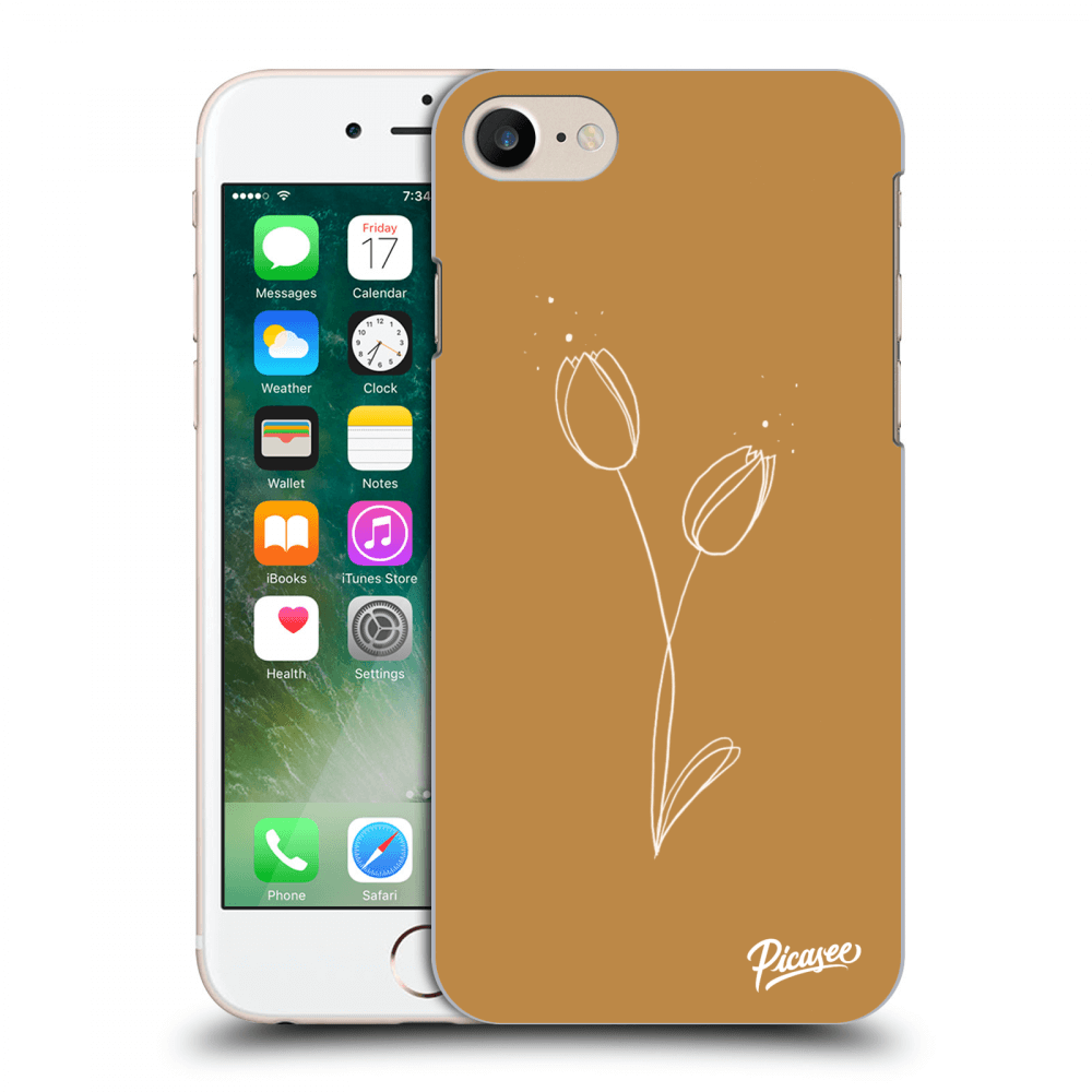 Picasee silikonowe przeźroczyste etui na Apple iPhone 7 - Tulips