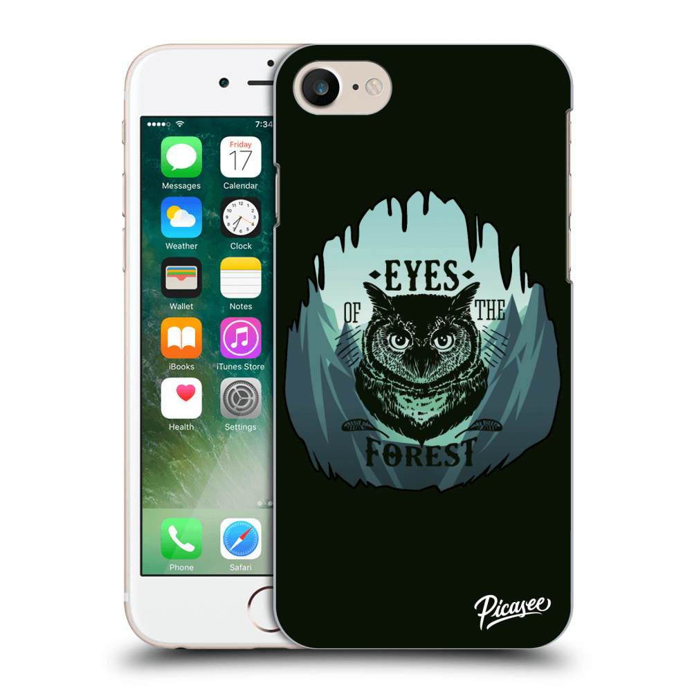 Picasee silikonowe przeźroczyste etui na Apple iPhone 7 - Forest owl