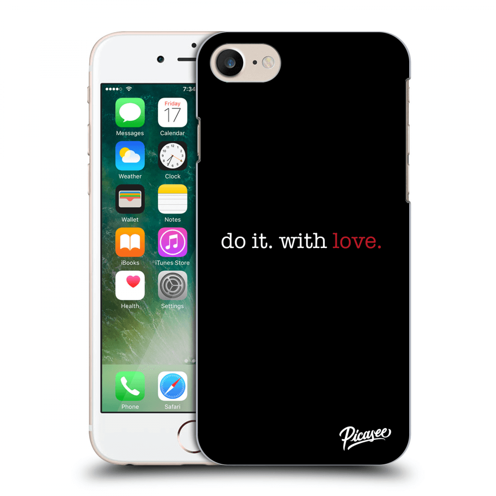 Picasee silikonowe czarne etui na Apple iPhone 7 - Do it. With love.