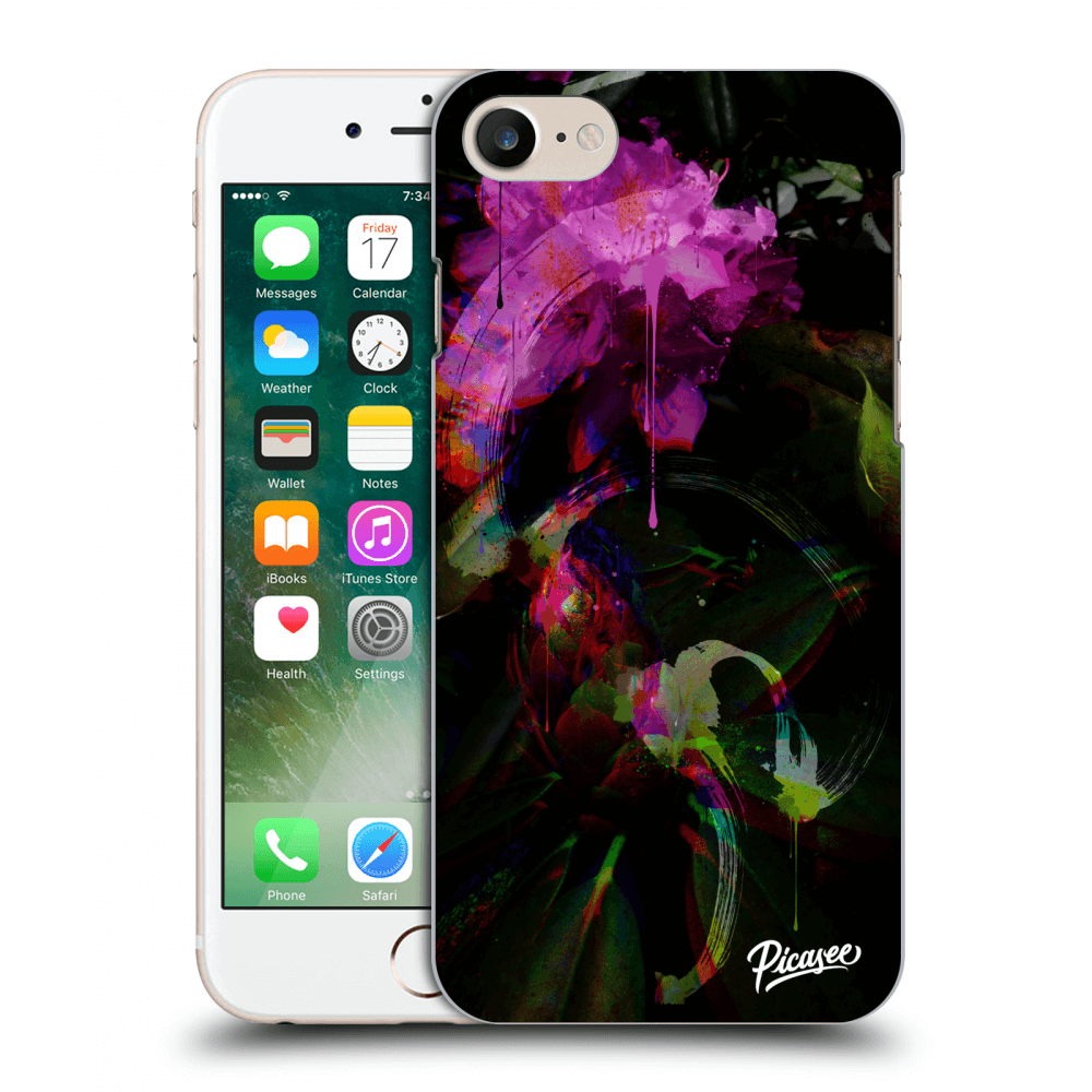 Picasee silikonowe przeźroczyste etui na Apple iPhone 7 - Peony Color